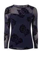 Dorothy Perkins Navy Flocked Mesh Top