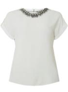 Dorothy Perkins Ivory Feather Neck T-shirt