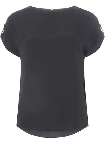 Dorothy Perkins Black Button Sleeve Top