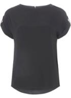 Dorothy Perkins Black Button Sleeve Top