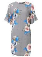Dorothy Perkins Grey Ruffle Floral Shift Dress