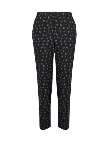 Dorothy Perkins Black Floral Print Ankle Grazer Trousers