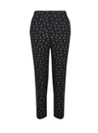 Dorothy Perkins Black Floral Print Ankle Grazer Trousers