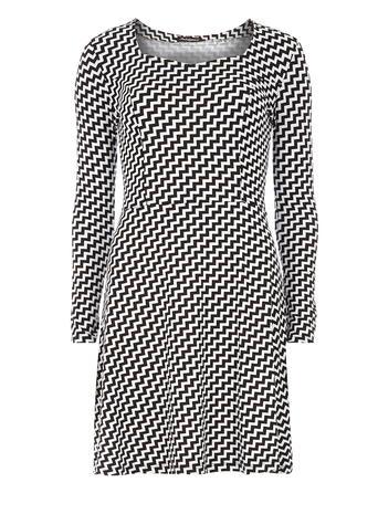 Dorothy Perkins Black White Skater Dress