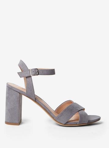 Dorothy Perkins Grey 'serena' Block Heel Sandals