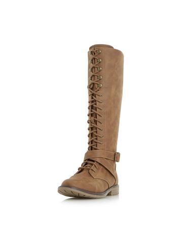 Dorothy Perkins *head Over Heels By Dune 'tibbie' Tan Flat Boots