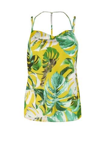 Dorothy Perkins Lime Tropical Print Cowl Neck Camisole Top