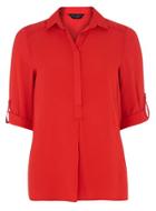 Dorothy Perkins Red Collar Rollsleeve Shirt