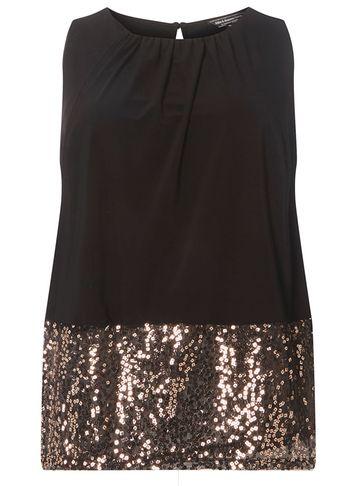 Dorothy Perkins *billie & Blossom Curve Gold Sequin Top