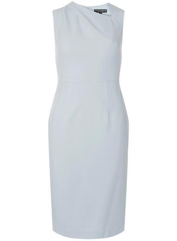 Dorothy Perkins Silver Pleat Neck Pencil Dress