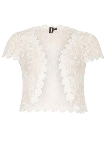 Dorothy Perkins *izabel London White Lace Twirl Cardigan