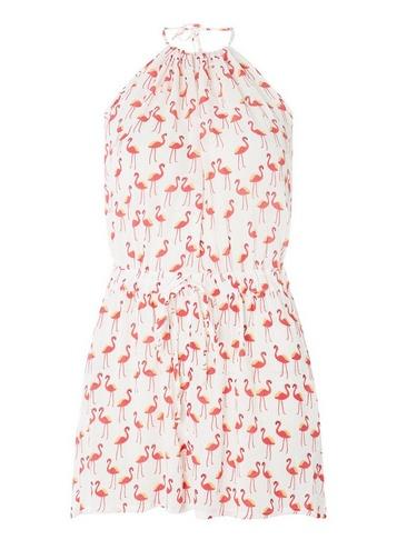 *vero Moda Multi Coloured Flamingo Print Playsuit