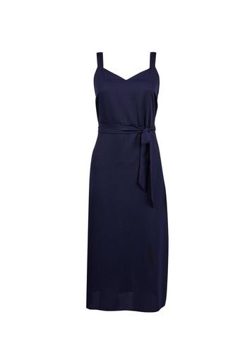 Dorothy Perkins Petite Navy Tie Midi Dress