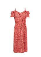 Dorothy Perkins Petite Red Leopard Print Crinkle Dress
