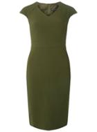 Dorothy Perkins Khaki V-neck Pencil Dress