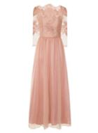 Dorothy Perkins *chi Chi London Pink Lace Maxi Dress