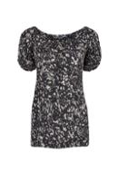 Dorothy Perkins *tall Black Abstract Print Gypsy Top