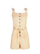 Dorothy Perkins Yellow Linen Striped Playsuit