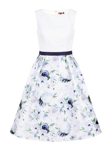 *chi Chi London Curve White Floral Print Midi Dress