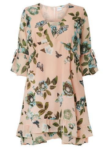 Dorothy Perkins *juna Rose Curve Multi Floral Print Skater Dress
