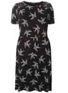Dorothy Perkins Dp Curve Black Bird Print Lace Dress