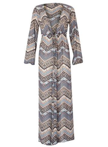 *izabel London Navy Zig Zag Print Maxi Dress