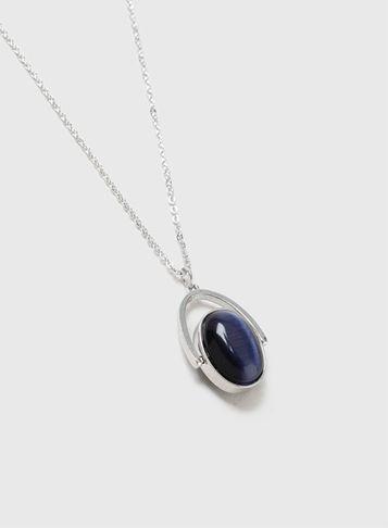 Dorothy Perkins Blue Oval Spinner Necklace