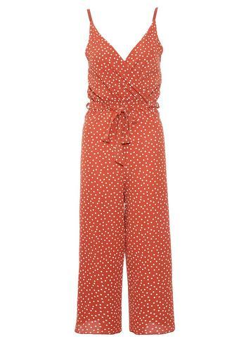 Dorothy Perkins *quiz Rust Crepe Culottes Jumpsuit