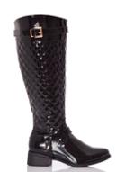 Dorothy Perkins *quiz Black Quilted Knee High Boots