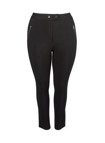Dorothy Perkins *curve Black Zip Skinny Trousers