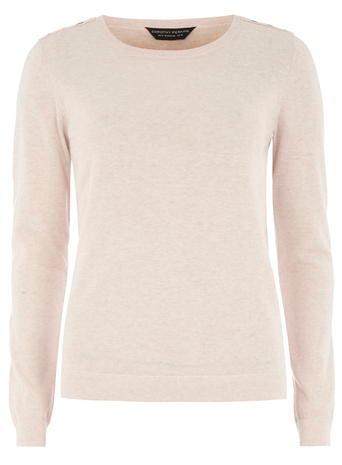 Dorothy Perkins Blush Button Shoulder Jumper