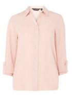 Dorothy Perkins Blush Button Tab Roll Sleeve Shirt