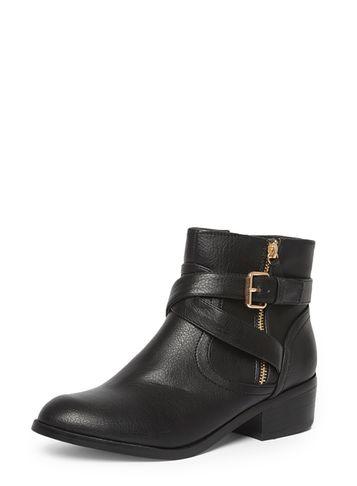 Dorothy Perkins Black 'melissa' Biker Style Ankle Boots