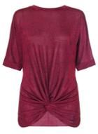 Dorothy Perkins *quiz Red Glitter Knot Front Top