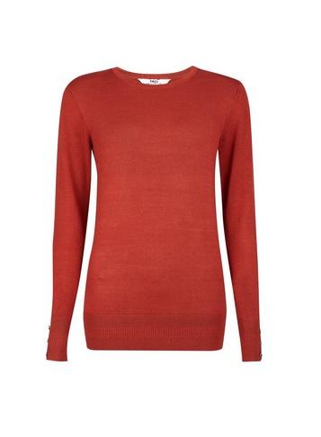 Dorothy Perkins *tall Rust Button Cuff Jumper