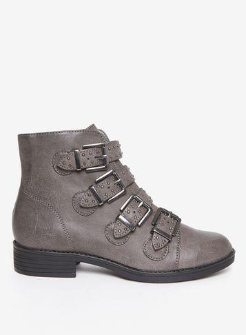 Dorothy Perkins Grey 'malex' Stud Ankle Boots