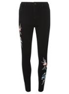 Dorothy Perkins Black Floral Embroidered Skinny Jeans