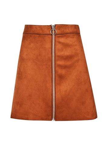 *only Rust Faux Suede Skirt