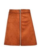 *only Rust Faux Suede Skirt