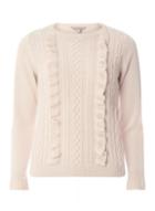 Dorothy Perkins Petite Blush Ruffle Cable Front Jumper