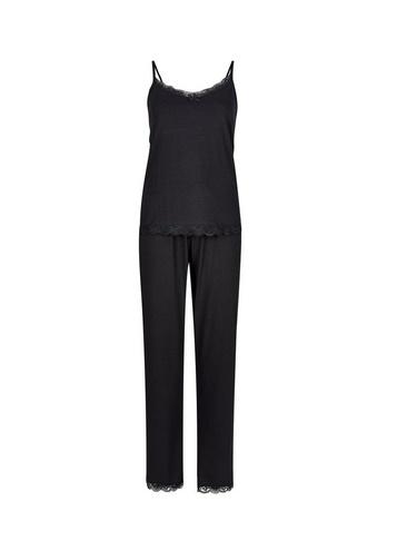 Dorothy Perkins Black Lace Trim Vest Cotton Mix Set