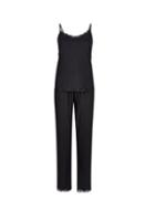 Dorothy Perkins Black Lace Trim Vest Cotton Mix Set