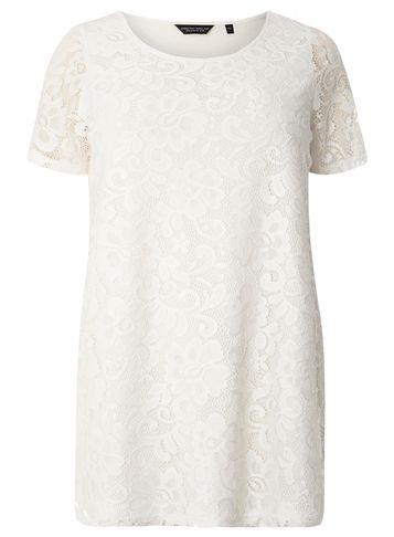Dorothy Perkins Dp Curve Ivory Lace T-shirt