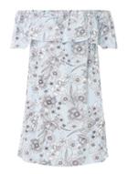 Dorothy Perkins Blue Floral Stripe Print Bardot Dress