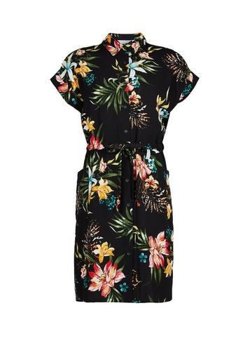 Dorothy Perkins Petite Black Safari Shirt Dress