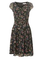 Dorothy Perkins *billie & Blossom Petite Black V-neck Skater Dress