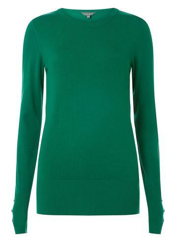 Dorothy Perkins *tall Green Detail Cuff Jumper