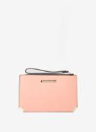 Dorothy Perkins Peach Metal Corner Wristlet Clutch Bag