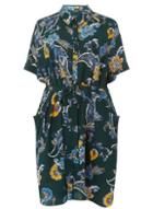 Dorothy Perkins Dp Curve Green Paisley Print Shirt Dress