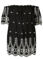 Dorothy Perkins *dp Curve Monochrome Embroidered Bardot Top